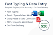 do professional bangla and english typing and data entry