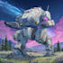 design retro mecha sci fi illustration