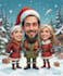 create a holiday group cartoon or a caricature of christmas