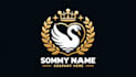 design swan crown heart logo with satisfaction guaranteed