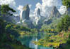do stunning fantasy landscape, background illustration
