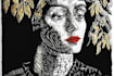 draw a portrait drawing in linocut illustration