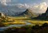 draw fantasy background and landscape