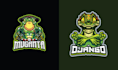 make unique ninja frog mascot gaming logo illustration