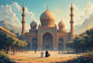 make muslim flat illustration and islamic graphic