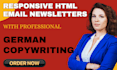 design responsive HTML email newsletters with german copywriting dach klaviyo