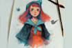 draw and paint watercolor potrait illustrations