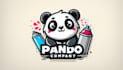 design cute panda with spray paint logo with express delivery