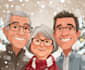 draw your group christmas, holiday funny cartoon caricature