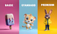 create cute 3d character, model, cartoon modeling, toy, animal