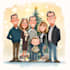 do a christmas caricatures, winter holidays cartoons