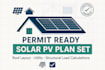 create permit ready solar pv plan set with roof layout, utility, and structural