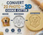 make 2d image to 3d printable cookie cutter, stamps