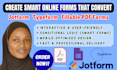 create online fillable PDF form, surveys smart form in jotform, typeform