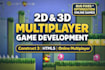 develop 3d 2d online multiplayer game in construct 3 or c2, fix bugs, html5 game