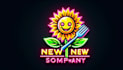design neon style sunflower mascot logo with creative concept