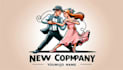 make couple dancing elegant romance mascot logo without any copyright concept