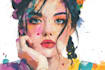 draw a watercolor pop art portrait