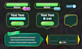 design 2d game UI hud screens, elements and mobile UI kit