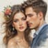 draw unique romantic cute couple portrait