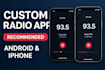 do android and iphone radio app, custom radio app with high quality