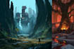 create environment concept art and background illustration