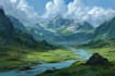draw  fantasy landscape illustrations