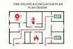 create emergency fire escape plan, evacuation map and safety diagram