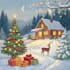 create a beautiful illustrated christmas card