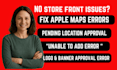 fix unable to add location for apple map location disapproved approve map brand