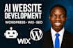 custom ai website development wordpress  wix squarespace SEO optimized web app