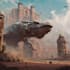 make imaginative sci fi city concept art