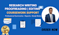 edit, summarize, and format study notes, case studies, course work and research