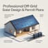 residential off grid solar panel system design battery sizing permit plans