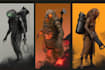 do sci fi horror and fantasy scene concept art illustrations