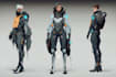 illustrate you as a cyberpunk style character