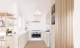 design a modern kitchen or bathroom with  3d renders