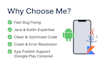 fix bugs and error in android apps java, kotlin and publish