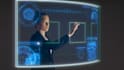 create futuristic hologram animation, sci fi UI screen, 3d hologram animation