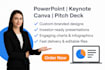 design professional keynote, powerpoint, pitch deck and google slides