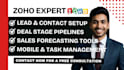 lead contact management deal stages pipeline sales forecasting mobile tasks zoho