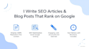 write SEO articles and blog posts to boost your ranking