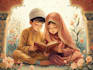 make islamic muslim illustration for children book and other
