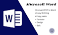 do professional ms word typing, excel data entry