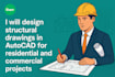 structural drawings in autocad for residential and commercial projects