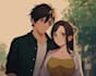 draw a couple illustration in anime style