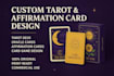 do illustrations and graphic design tarot card, card game, affirmation card deck