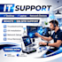 it support for desktop computers, laptops and router, switch