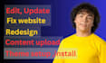 create install, customize, edit, wordpress website