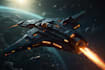 illustrate a sci fi spaceship art